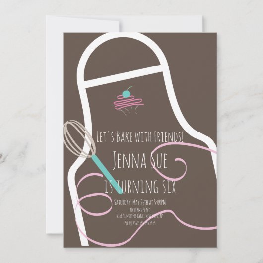 Baking Birthday Party Cupcakes Apron Kaart (Voorkant)