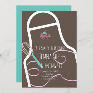 Baking Birthday Party Cupcakes Apron Kaart