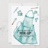 Baking Birthday Party Girly Cooking Birthday Party Kaart (Achterkant)