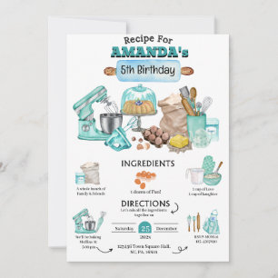 Baking Birthday Party Girly Cooking Birthday Party Kaart