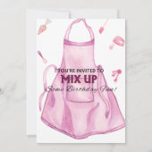 Baking Birthday Party Girly Cooking Birthday Party Kaart (Achterkant)