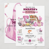Baking Birthday Party Girly Cooking Birthday Party Kaart (Voorkant / Achterkant)