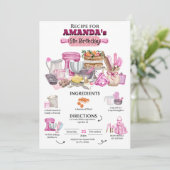 Baking Birthday Party Girly Cooking Birthday Party Kaart (Staand voorkant)