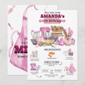 Baking Birthday Party Girly Cooking Birthday Party Kaart (Voorkant / Achterkant)