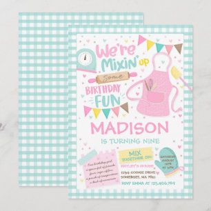 Baking Birthday Party Girly Cooking Birthday Party Kaart