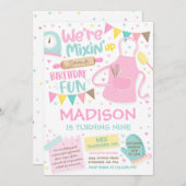 Baking Birthday Party Girly Cooking Birthday Party Kaart (Voorkant / Achterkant)