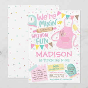 Baking Birthday Party Girly Cooking Birthday Party Kaart