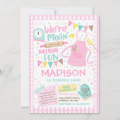 Baking Birthday Party Girly Cooking Birthday Party Kaart (Voorkant)