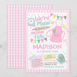 Baking Birthday Party Girly Cooking Birthday Party Kaart