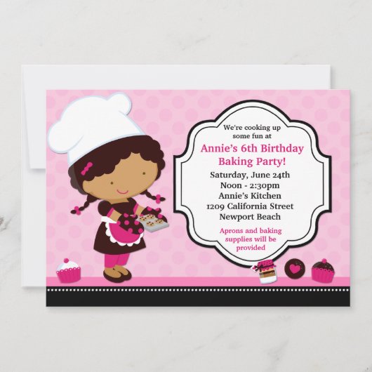 Baking Birthday Party Invitation Kaart (Voorkant)