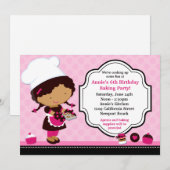 Baking Birthday Party Invitation Kaart (Voorkant / Achterkant)