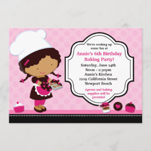 Baking Birthday Party Invitation Kaart