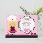 Baking Birthday Party Invitation Kaart (Staand voorkant)