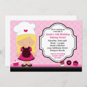 Baking Birthday Party Invitation Kaart (Voorkant / Achterkant)