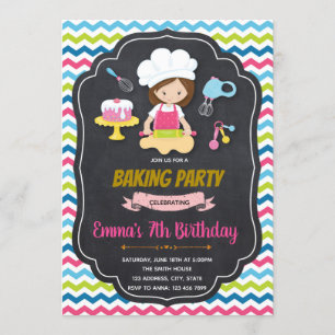 Baking Birthday Party Invitation Kaart