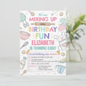 Baking Birthday Party Invitation Kaart (Staand voorkant)