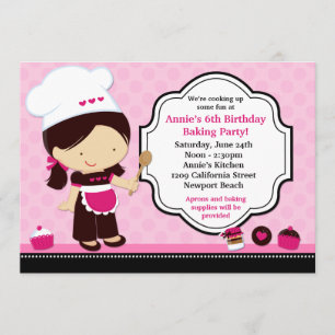 Baking Birthday Party Invitation Kaart
