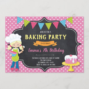 Baking Birthday Party Invitation Kaart