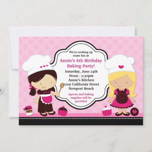 Baking Birthday Party Invitation Kaart (Voorkant)