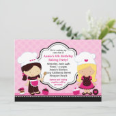 Baking Birthday Party Invitation Kaart (Staand voorkant)