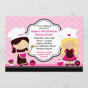 Baking Birthday Party Invitation Kaart