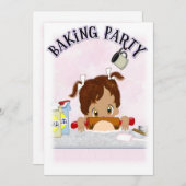 Baking Birthday Party Kaart (Voorkant / Achterkant)