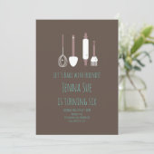 Baking Birthday Party Tools Blauwgroen bruine uitn Kaart (Staand voorkant)