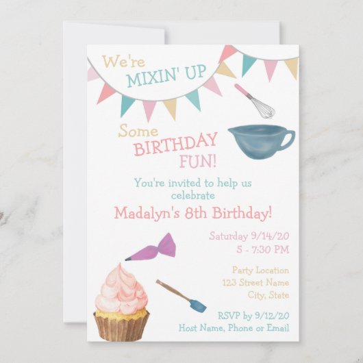 Baking Birthday Uitnodiging (Voorkant)