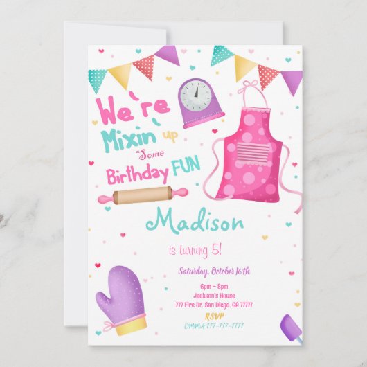 Baking Birthday Uitnodiging (Voorkant)