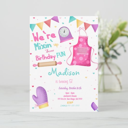 Baking Birthday Uitnodiging (Staand voorkant)