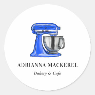 Baking Blue Whisk Caterer Pastry Chef Kitchen Ronde Sticker