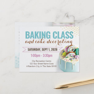 Baking Cake Decorating Class Event Flyer Briefkaart