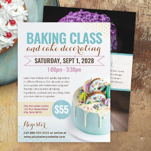 Baking Cake Decorating Class Event Flyer Sjabloon