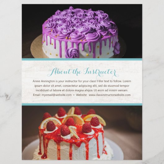 Baking Cake Decorating Class Event Flyer Sjabloon (Achterkant)