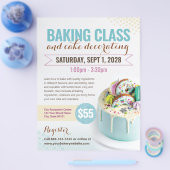 Baking Cake Decorating Class Event Flyer Sjabloon (Enkel)