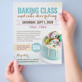 Baking Cake Decorating Class Event Flyer Sjabloon (Hand)