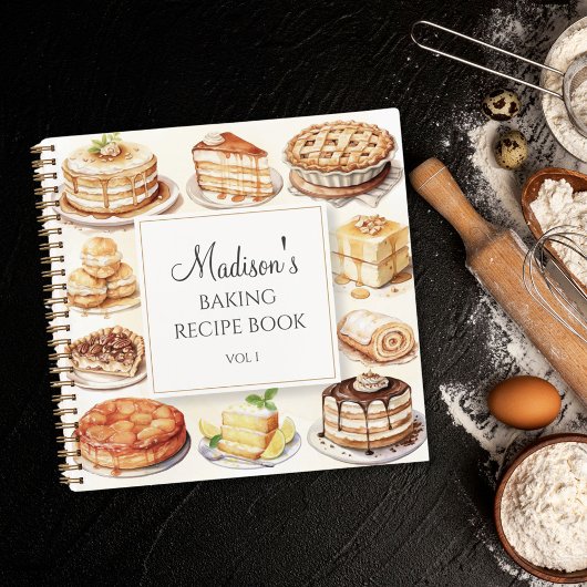 Baking Cake Waterverf Recept Kookboek Notitieboek