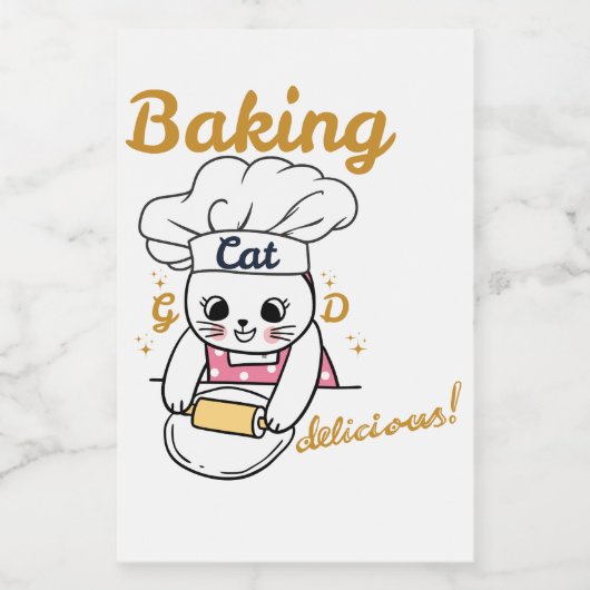 Baking Cat-DELICIOUS Goed Ontwerp - Voedselcontainer Etiket (Enkel label)