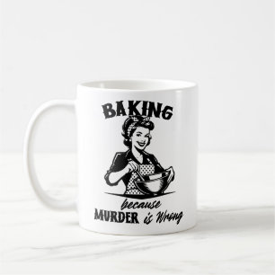 Baking cause moord is verkeerd grappige retro vrou koffiemok