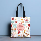 Baking Cheaper dan Therapy Funny Kitchen Pink Tote Bag