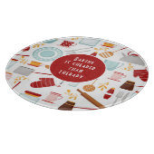 Baking Cheaper dan Therapy Funny Kitchen Red Snijplank (Hoek)