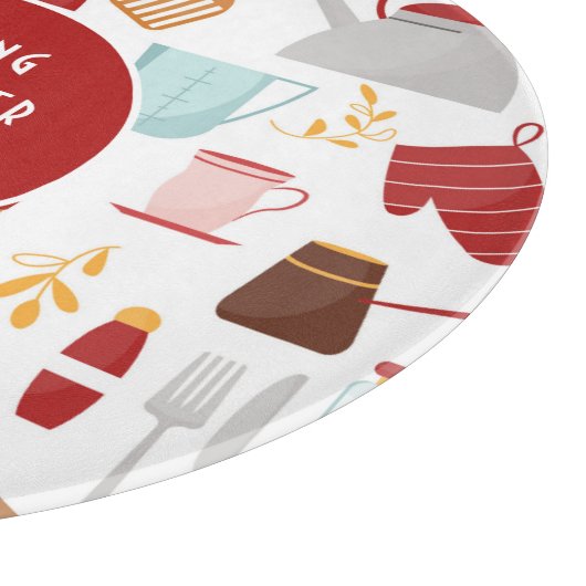 Baking Cheaper dan Therapy Funny Kitchen Red Snijplank (Hoek)