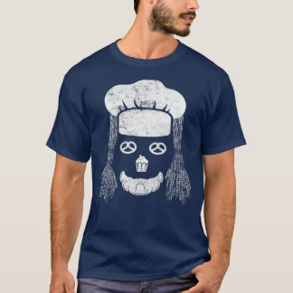Baking Chef for Bread and Pastry Face Distre T-shirt