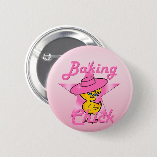 Baking Chick 8 Ronde Button 5,7 Cm (Voorkant /achterkant)