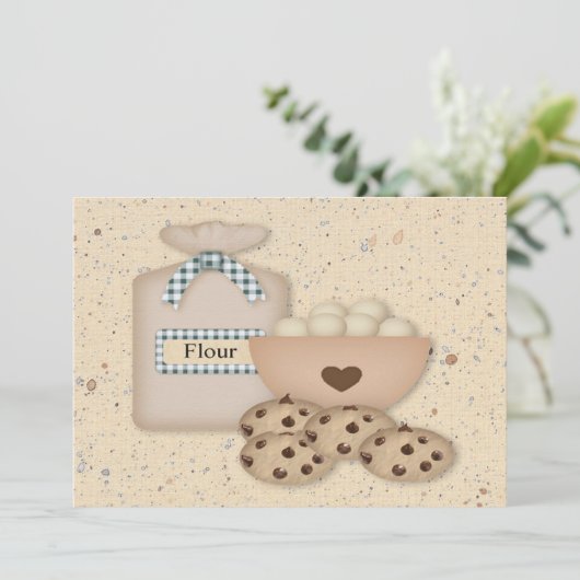 Baking Chocolate Chip Cookie Swap Invitation Kaart (Staand voorkant)