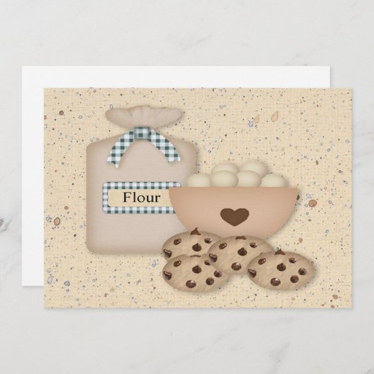 Baking Chocolate Chip Cookie Swap Invitation Kaart (Voorkant / Achterkant)