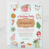 Baking Christmas Cookie Hot Cocoa Party Uitnodigin Feestdagenkaart (Voorkant)