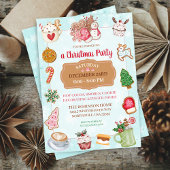 Baking Christmas Cookie Hot Cocoa Party Uitnodigin Feestdagenkaart