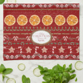 Baking Christmas Memories Nana Waterverf Rood Theedoek (Gevouwen)