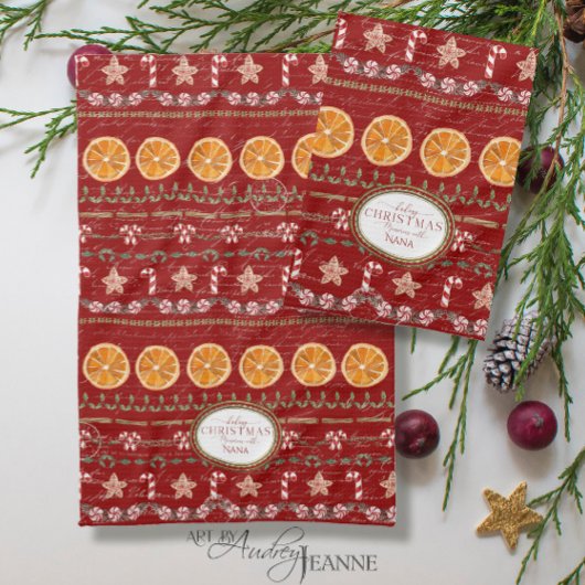 Baking Christmas Memories Nana Waterverf Rood Theedoek